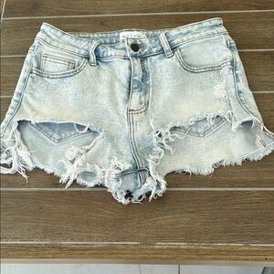 Cello Light Blue Distressed Jean Shorts